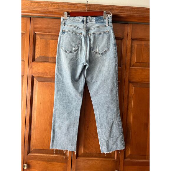 Abercrombie & Fitch Women's '90s Straight Ultra High Rise Raw Hem Jeans Blue 27 - Picture 4 of 8